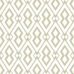 Abstract geometric pattern with stripes, lines. A seamless vector background. Gold and white texture.