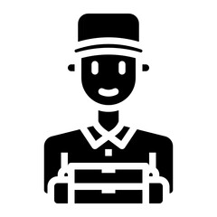 delivery man glyph icon