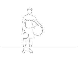 Man wearing swimsuit line drawing, vector illustration design. Summer collection.