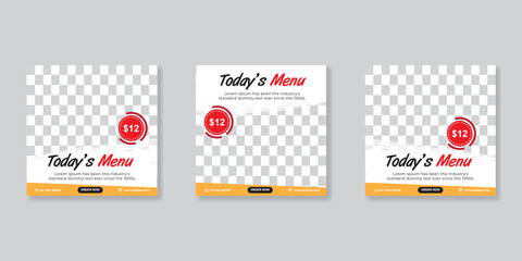 social media banner post template for food promotion simple banner frame