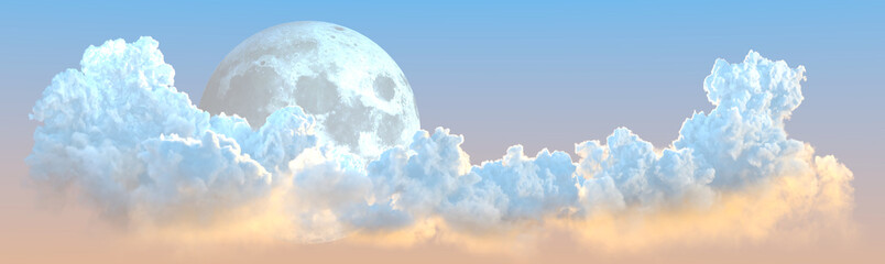 Fototapeta premium panorama of huge cumulus - conceptual nature 3D rendering