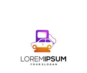 charger car icon logo design template