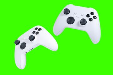 Game controllers with green background for clipping © miglagoa