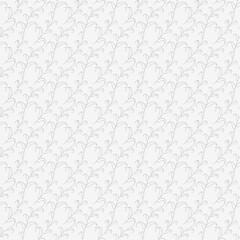 Light background pattern with gray decorative ornament on a white background, wallpaper. Seamless pattern, texture