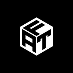 ATF letter logo design with black background in illustrator, vector logo modern alphabet font overlap style. calligraphy designs for logo, Poster, Invitation, etc. - obrazy, fototapety, plakaty