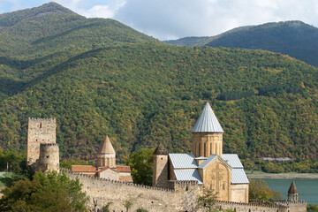 Ananuri castle, castle complex on the Aragvi River in Georgia.