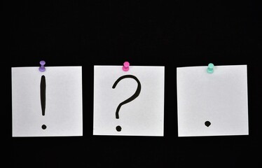 punctuation marks, period, question and exclamation marks 
