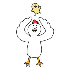ひよことニワトリのイラスト