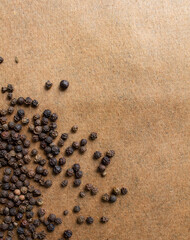 black pepper peas, brown background.