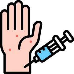 Vaccine side effects icon, Vaccine Development related vector - obrazy, fototapety, plakaty