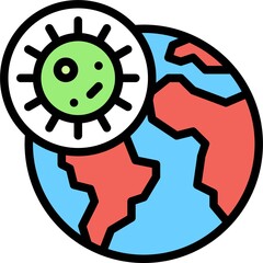 Virus in the World icon, Vaccine Development related vector
