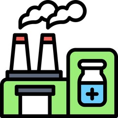 Vaccine Factory icon, Vaccine Development related vector