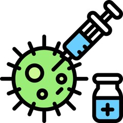 Vaccine injection icon, Vaccine Development related vector