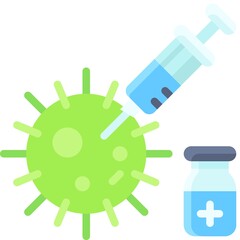 Vaccine injection icon, Vaccine Development related vector