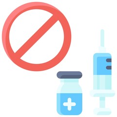 Vaccine refusal icon, Vaccine Development related vector