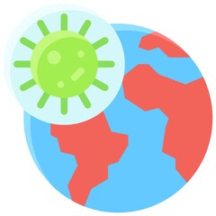 Virus in the World icon, Vaccine Development related vector
