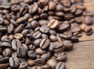 Fresh coffee beans ready for the grinder.
