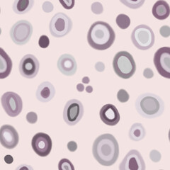 Seamless abstract pattern. Ovals, circles, pastel drawing, pink, gray pastel spots.