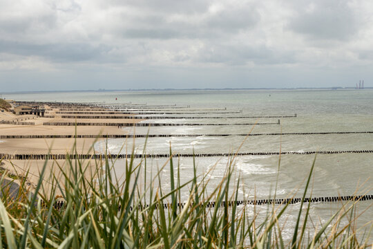 Beach view Netherlands Zeeland summer near Zoutelande 