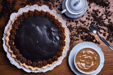 Cabsha cake accompanied by coffee