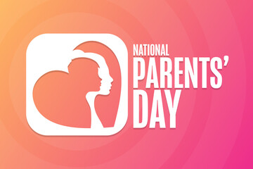 National Parents’ Day. Holiday concept. Template for background, banner, card, poster with text inscription. Vector EPS10 illustration.