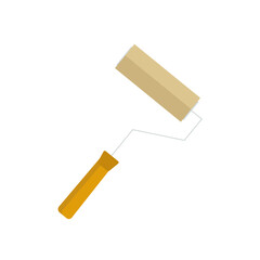 Roller for painting walls on a white background for use in web design or clipart