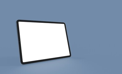 Tablet pc  computer with blank screen 3d