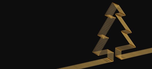 3d merry christmas card modern 3d minimal tree