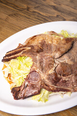 Typical mexican antojito, huarache mexican food on wooden background. Concept of mexican food.