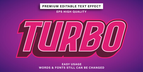 Editable text effect turbo style