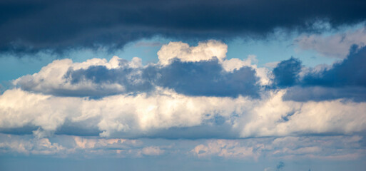 Beautiful panorama of clouds in the sky before the rain