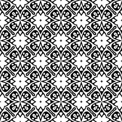 
floral seamless pattern background.Geometric ornament for wallpapers and backgrounds. Black and white pattern. 