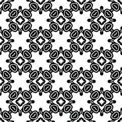 
floral seamless pattern background.Geometric ornament for wallpapers and backgrounds. Black and white pattern. 
