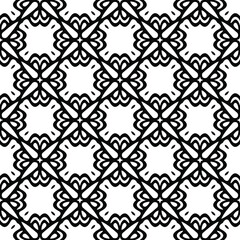 floral seamless pattern background.Geometric ornament for wallpapers and backgrounds. Black and white pattern. 