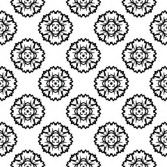 floral seamless pattern background.Geometric ornament for wallpapers and backgrounds. Black and white pattern. 