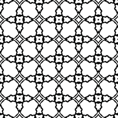 Fototapeta premium floral seamless pattern background.Geometric ornament for wallpapers and backgrounds. Black and white pattern. 