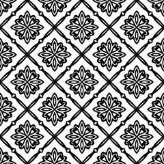 floral seamless pattern background.Geometric ornament for wallpapers and backgrounds. Black and white pattern. 