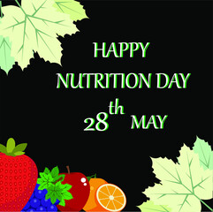 Healthy theme background: Happy nutrition day vector design illustration 06