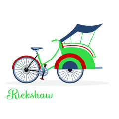 Fototapeta na wymiar Old Transport: Rickshaw vector design illustration 01