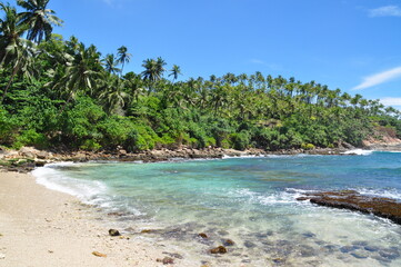 Beach and blue sea near Mirissa, Sri Lanka