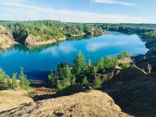 lake and mountains