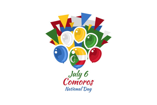 July 6,National Day of Comoros vector illustration. Suitable for greeting card, poster and banner. - Powered by Adobe