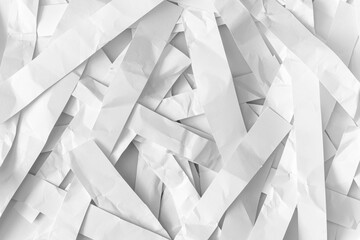 Crumpled shredded white paper