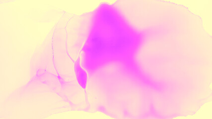 Childish Ink Fluid. Beige Colorful Frame. Purple