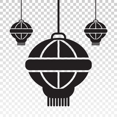 Flat vector icon the hanging chinese lantern for apps or websites