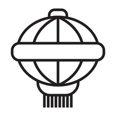 Chinese lantern line art vector icon for apps or websites