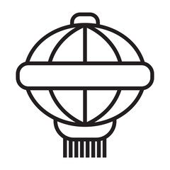 Chinese lantern line art vector icon for apps or websites