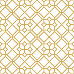 Abstract pattern in Arabian style. Seamless vector background. Gold and white Graphic modern pattern.