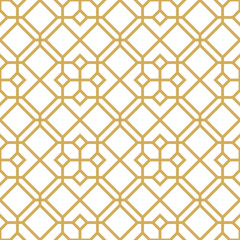 Abstract pattern in Arabian style. Seamless vector background. Gold and white Graphic modern pattern.