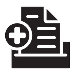 Fototapeta premium Medical record documentation flat icon for apps or websites